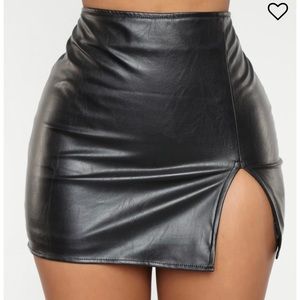 black leather skirt